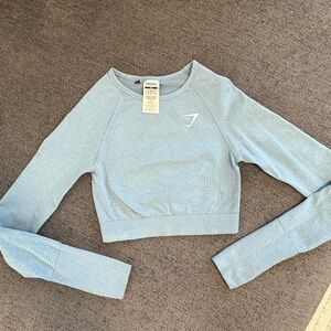 Gymshark Light Blue Cropped Long Sleeve